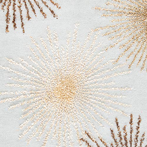 Safavieh Soho Collection Handmade Fireworks Light Blue and Multicolored Premium Wool Area Rug (5' x 8')