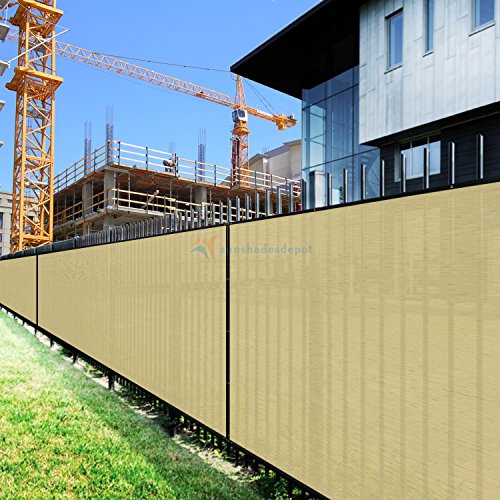 TANG Sunshades Depot 5' x 85' FT Beige Tan Privacy Fence Screen Temporary Fence Screen 150 GSM Heavy Duty Windscreen Fence Netting Fence Cover 88% Privacy Blockage Excellent Airflow 3 Years Warranty