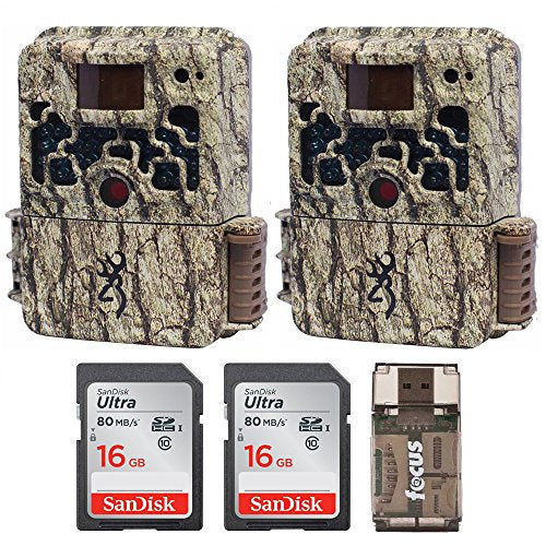 (2) Browning Trail Cameras Strike Force Extreme 16 MP Game Camera + 16GB SD Card + Focus USB Reader Bundle