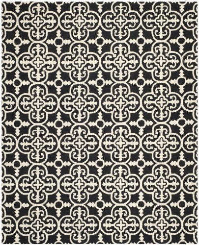 Safavieh Cambridge Collection CAM133E Handmade Moroccan Wool Area Rug, 9' x 12', Black/Ivory