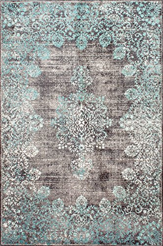 nuLOOM Lacy Vintage Floral Area Rug, 8' x 10', Grey, Gray