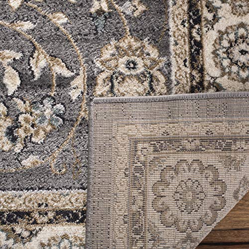 SAFAVIEH Lyndhurst Collection LNH340G Traditional Oriental Non-Shedding Living Room Bedroom Dining Home Office Area Rug, 9' x 12', Grey / Cream