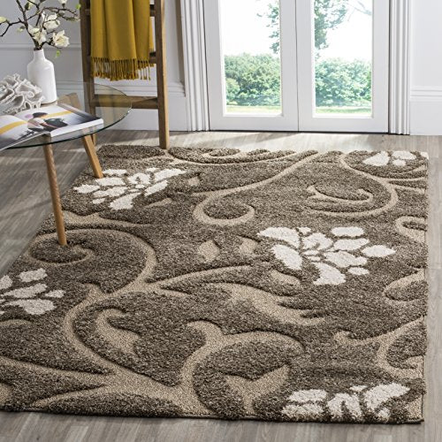 Safavieh Florida Shag Collection SG464-7913 Smoke and Beige Area Rug (8' x 10')