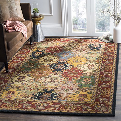 Safavieh Heritage Collection HG911A Handmade Traditional Oriental Multi and Burgundy Wool Area Rug (12' x 15')