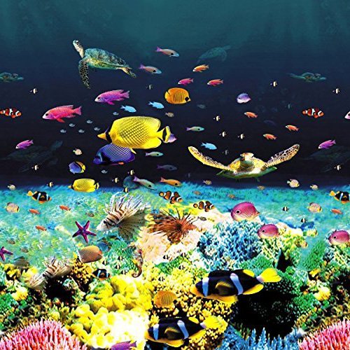 15x30 Pool Liner for Above Ground Swimming Pools - Underwater Sea Turtles and Reef - 15 Foot by 30 Foot Overlap Oval Swimming Pool Liner - 25 Gauge Vinyl - Turtle Bay Pattern Oval Swimming Pool Liner