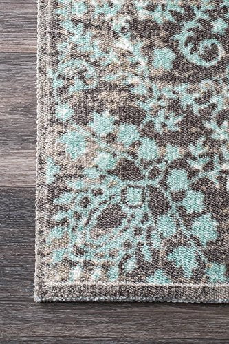 nuLOOM Corene Lacy Vintage Floral Area Rug, 8' x 10', Teal