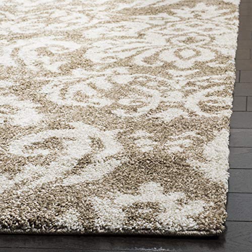 Safavieh Florida Shag Collection SG460-1311 Beige and Cream Area Rug (6' x 9')