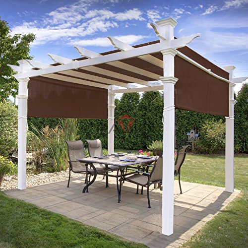 Patio Paradise 9' x 39' Straight Edge Sun Shade Sail, Brown Rectangle Outdoor Shade Cloth Pergola Cover UV Block Fabric - Custom 3 Year Warrenty