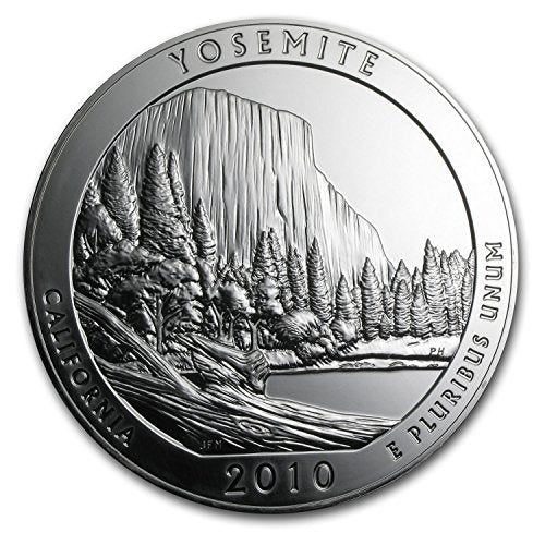 2010 5 oz Silver ATB Yosemite National Park, CA Silver Brilliant Uncirculated
