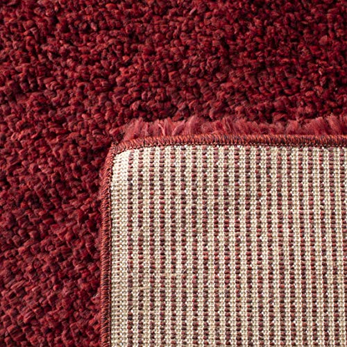 Safavieh August Shag Collection AUG900S Solid 1.2-inch Thick Area Rug, 6' x 9', Burgundy