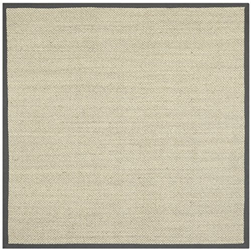 Safavieh Natural Fiber Collection NF443A Tiger Eye Maize and Wheat Sisal Square Area Rug (7' Square)