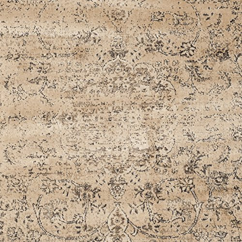 Safavieh Vintage Collection VTG113 Oriental Medallion Distressed Premium Viscose Area Rug, 5'3" x 7'6", Warm Beige