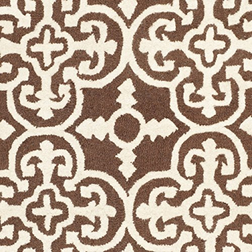 Safavieh Cambridge Collection CAM133H Handmade Moroccan Wool Area Rug, 9' x 12', Dark Brown/Ivory