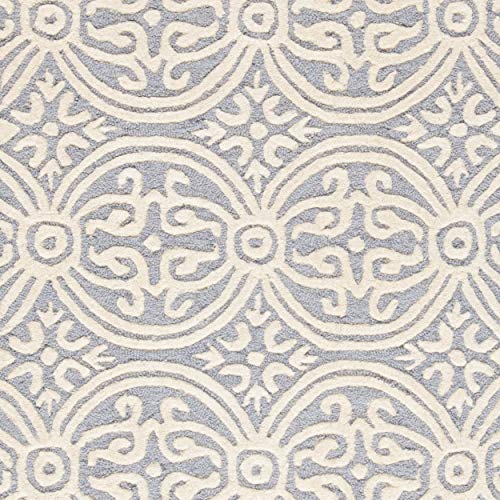 Safavieh Cambridge Collection CAM123D Handmade Moroccan Wool Area Rug, 8' x 10', Silver/Ivory