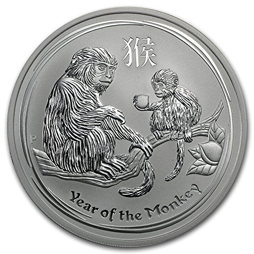 2016 AU Australia 5 oz Silver Lunar Monkey BU Silver Brilliant Uncirculated