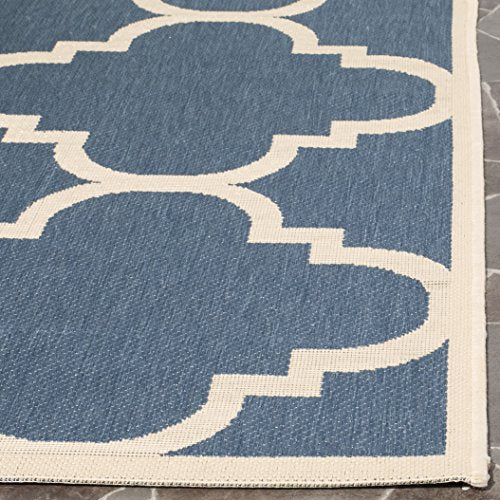 SAFAVIEH Courtyard Collection CY6243 Moroccan Trellis Indoor/ Outdoor Non-Shedding Easy Cleaning Patio Backyard Porch Deck Mudroom Area Rug, 9' x 12', Grey / Beige