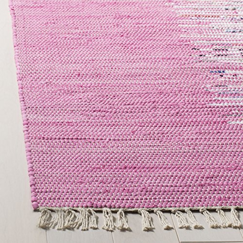 Safavieh Montauk Collection MTK711A Handmade Flatweave Ivory and Pink Cotton Area Rug (8' x 10')