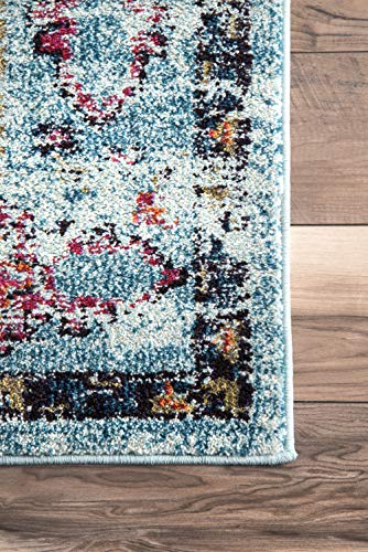 nuLOOM Veronica Vintage Distressed Area Rug, 7' 10" x 11', Aqua