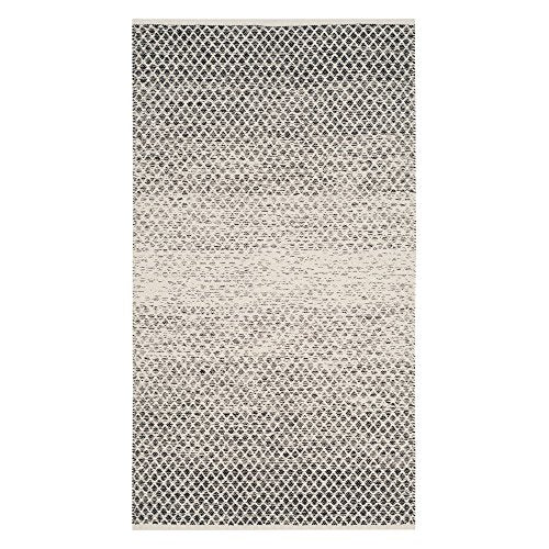 Safavieh Montauk Collection MTK601C Handmade Flatweave Navy and Ivory Cotton Area Rug (8' x 10')