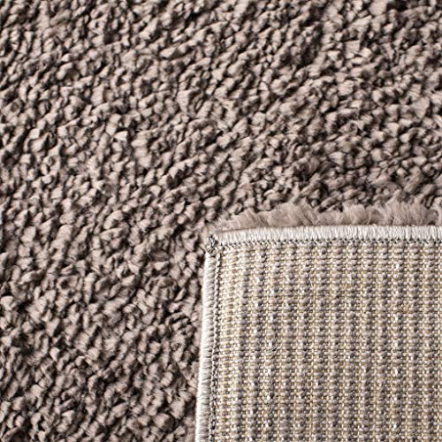 Safavieh August Shag Collection AUG900R Solid 1.2-inch Thick Area Rug, 8'6" x 8'6" Square, Taupe