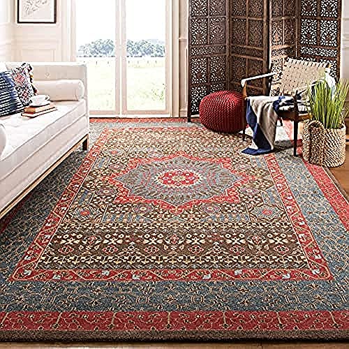 SAFAVIEH Mahal Collection MAH620C Traditional Oriental Non-Shedding Living Room Bedroom Dining Home Office Area Rug, 8' x 11', Navy / Red