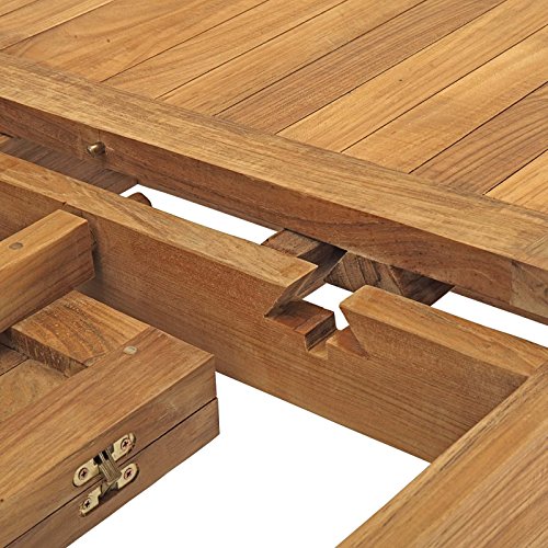 Modway EEI-2714-NAT Marina Premium Grade A Teak Wood Outdoor Patio Extendable, Dining Table, Natural