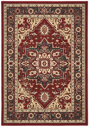 Safavieh Mahal Collection MAH698Q Traditional Oriental Area Rug, 9' x 12', Red/Cream