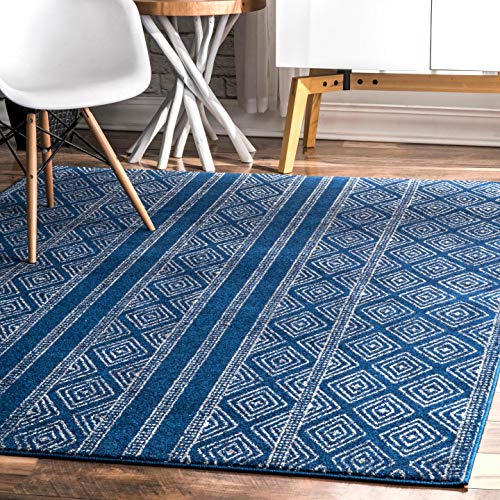 nuLOOM Sarina Diamonds Area Rug, 6 ft 7 in x 9 ft, Blue