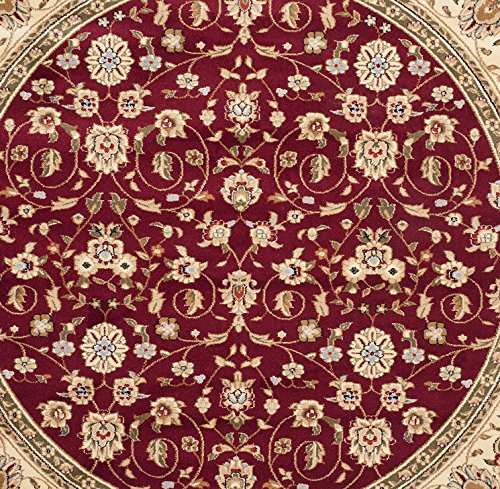 Safavieh Lyndhurst Collection LNH312A Traditional Oriental Red and Ivory Round Area Rug (8' Diameter)